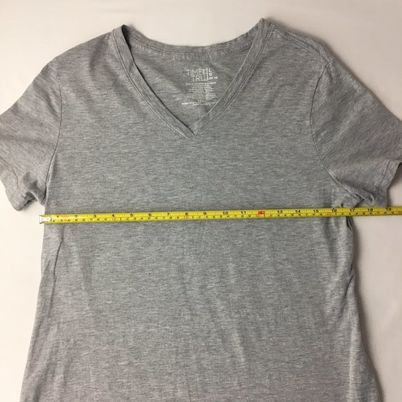 2 Gray T-Shirts Time And Tru, Danskin V-Neck Women's Large - Picture 8 of 11